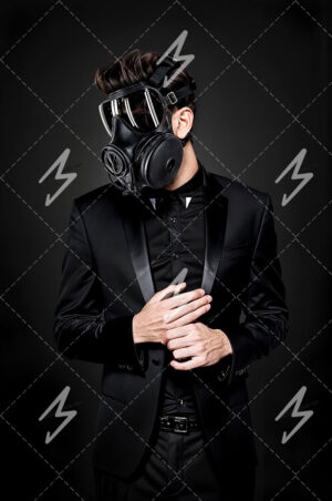 Gas Mask Man With Suit